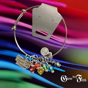 Support Love, Support Gay Marriage Rainbow Bracelet with Crystal Beads – LGBTQ+